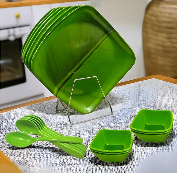 Green_Printed_18_Pcs_Melamine_Dinner_Set_Contains_6_Full_Plates,_6_Bowls_And_6_Spoons_|_Lightweight,_Stylish_Dining_Essentials