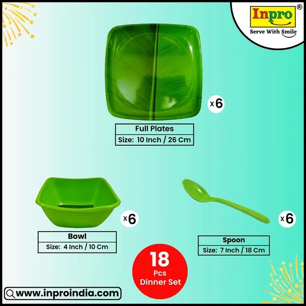 Green_Printed_18_Pcs_Melamine_Dinner_Set_Contains_6_Full_Plates,_6_Bowls_And_6_Spoons_|_Lightweight,_Stylish_Dining_Essentials