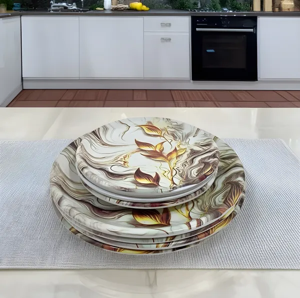 Multicolor_Floral_Plates_Set_Of_8_(4_Full_Plate_&_4_Half_Plate)_-_Perfect_For_Kitchen_&_Dining_Snacks
