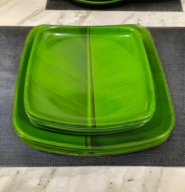 Green_Set_Of_12_(6_Full_&_6_Half)_Melamine_Square_Dinner_Plates_-_Perfect_For_Snacks_And_Dinner
