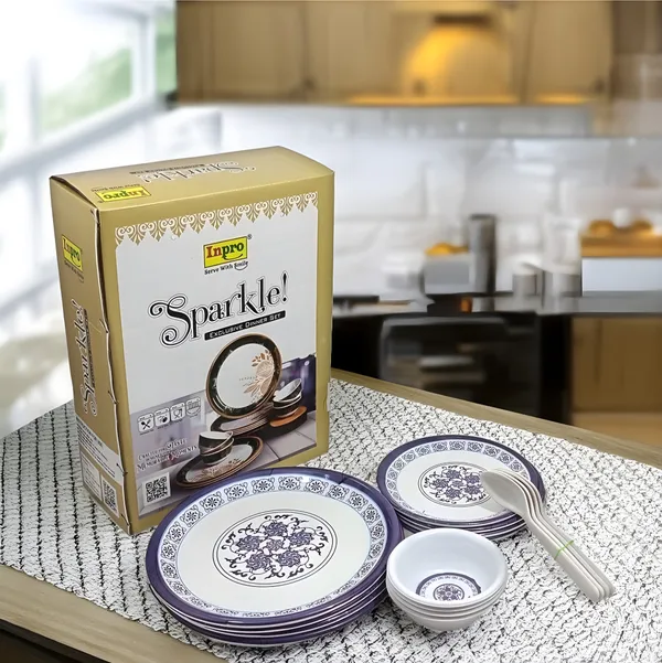 Multicolor_Floral_Printed_16_Pcs_Melamine_Dinner_Set_Contains_4_Full_Plates,_4_Half_Plates,_4_Bowls_And_4_Spoons_|_Daily_Use_&_Easy_To_Clean