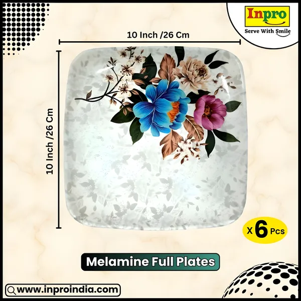 Multicolor_Elegance_With_Our_6-Piece_Melamine_Sqaure_Dinner_Plate_-_Perfect_For_Snacks_And_Dinner