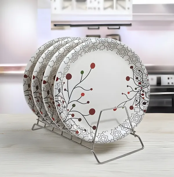 Multicolor_Serve_Up_Style_With_Melamine_Round_Dinner_Plate_Set_Of_4_-_Perfect_For_Dinner_And_Snacks