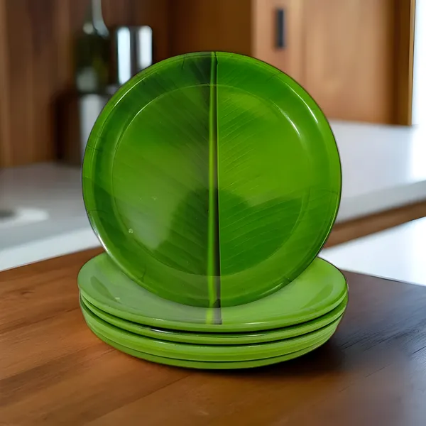 Green_Melamine_Serving_Half_Plates_Set_Of_6_-_Perfect_Addition_To_Your_Kitchen_Utensils