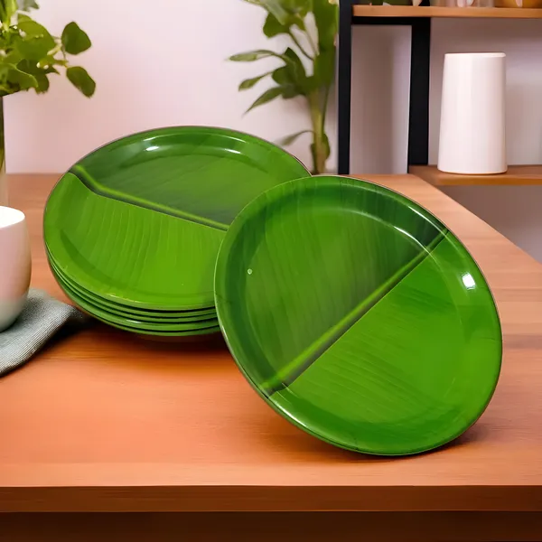 Green_Melamine_Serving_Half_Plates_Set_Of_6_-_Perfect_Addition_To_Your_Kitchen_Utensils