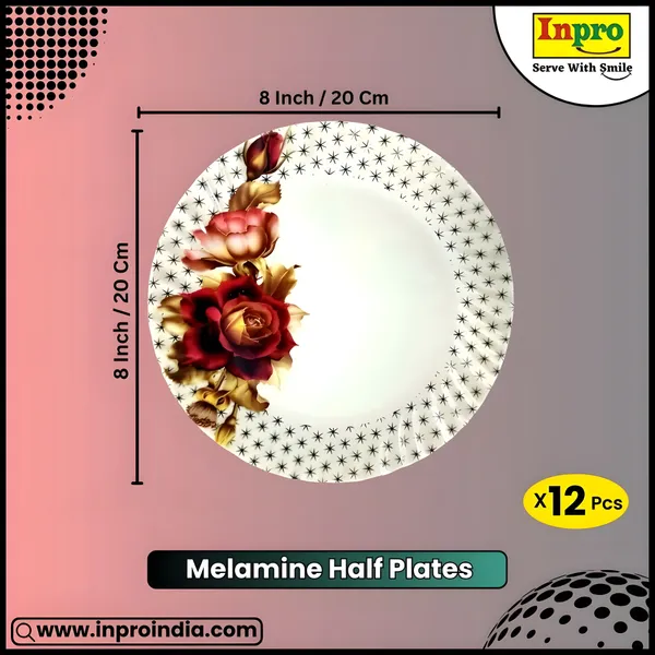 Multicolor_12-Piece_Melamine_Round_Half_Plates_Set_-_Perfect_Addition_To_Your_Dinnerware_Collection