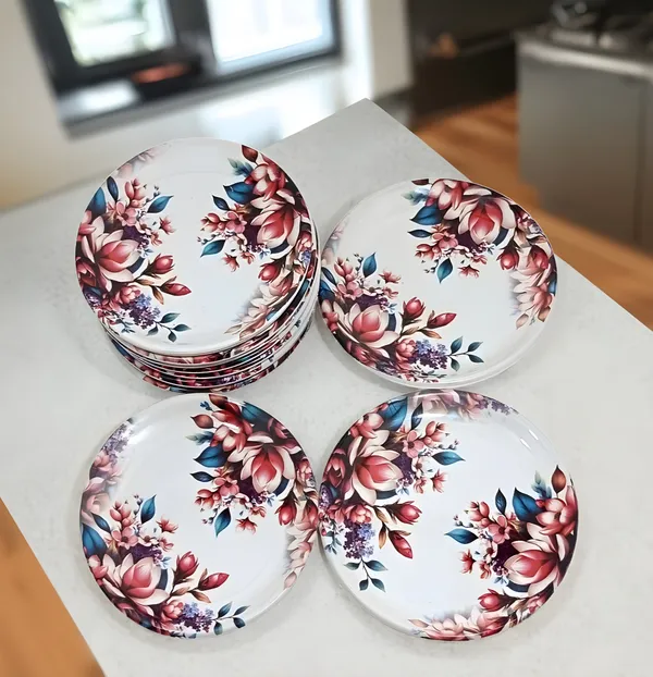 Multicolor_Melamine_Round_Serving_Snacks_Plates_Set_Of_12_Perfect_For_Kitchen-Ideal_For_Snacks_And_Meals