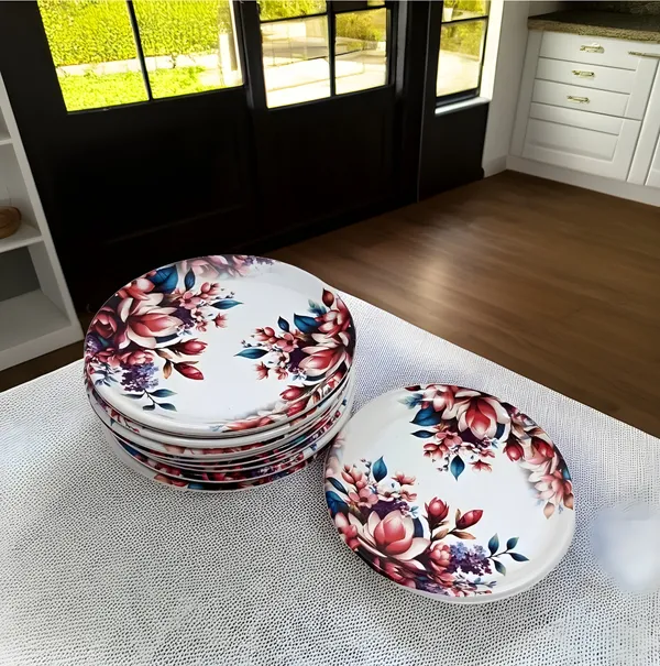 Multicolor_Melamine_Round_Serving_Snacks_Plates_Set_Of_12_Perfect_For_Kitchen-Ideal_For_Snacks_And_Meals