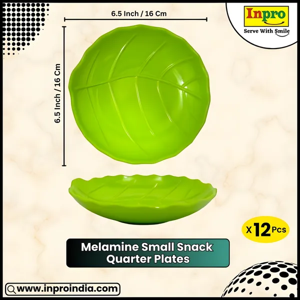 Green_Designer_Round_Melamine_Snacks_Platters_Set_Of_12_-_Lightweight,_Long-Lasting_&_Dishwasher_Safe