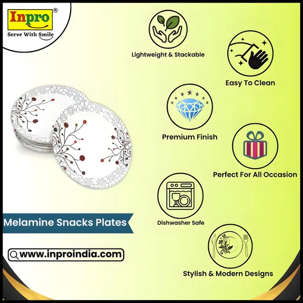 White_Melamine_Round_Small_Snack_Plates_Set_Of_12_-_Perfect_For_Dining_And_Serving