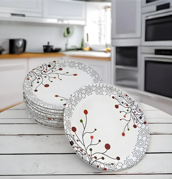 White_Melamine_Round_Small_Snack_Plates_Set_Of_12_-_Perfect_For_Dining_And_Serving