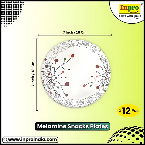 White_Melamine_Round_Small_Snack_Plates_Set_Of_12_-_Perfect_For_Dining_And_Serving
