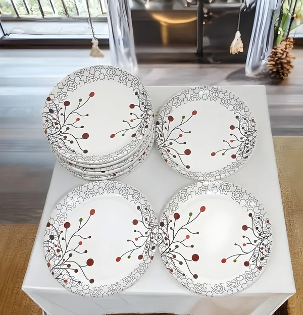 White_Melamine_Round_Small_Snack_Plates_Set_Of_12_-_Perfect_For_Dining_And_Serving