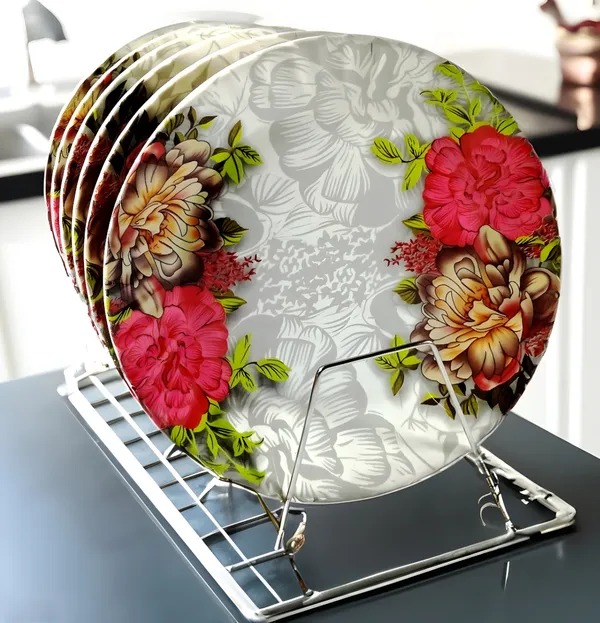 Multicolor_Serve_Up_Style_With_Melamine_Round_Dinner_Plate_Set_Of_6_-_Perfect_For_Snacks_And_Dinner