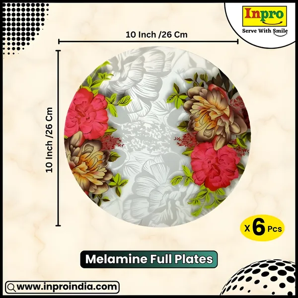 Multicolor_Serve_Up_Style_With_Melamine_Round_Dinner_Plate_Set_Of_6_-_Perfect_For_Snacks_And_Dinner