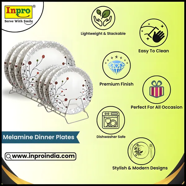 Multicolor_Set_Of_12_(6_Full_&_6_Half)_Melamine_Round_Dinner_Plates_-_Perfect_For_Snacks_And_Dinner