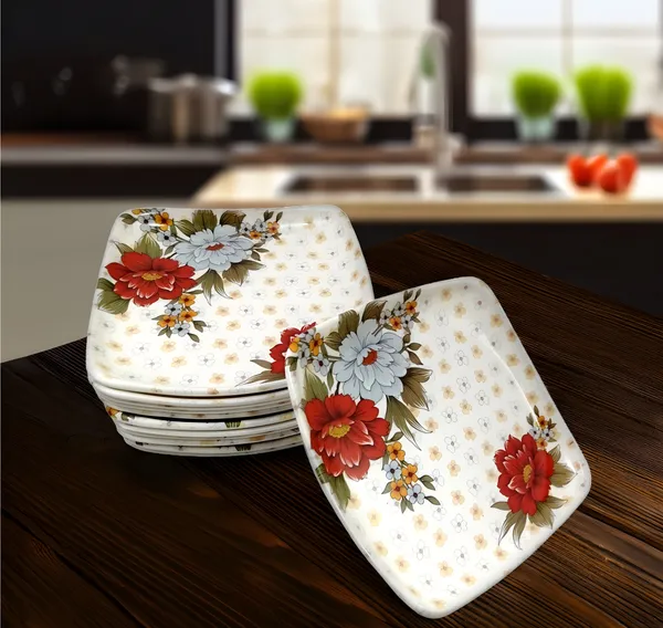 Multicolor_Melamine_Half_Plate_Set_Of_12_For_Snacks_&_More_-_The_Perfect_Plates_Set_For_Your_Home