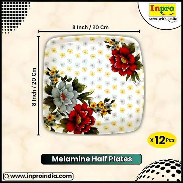 Multicolor_Melamine_Half_Plate_Set_Of_12_For_Snacks_&_More_-_The_Perfect_Plates_Set_For_Your_Home