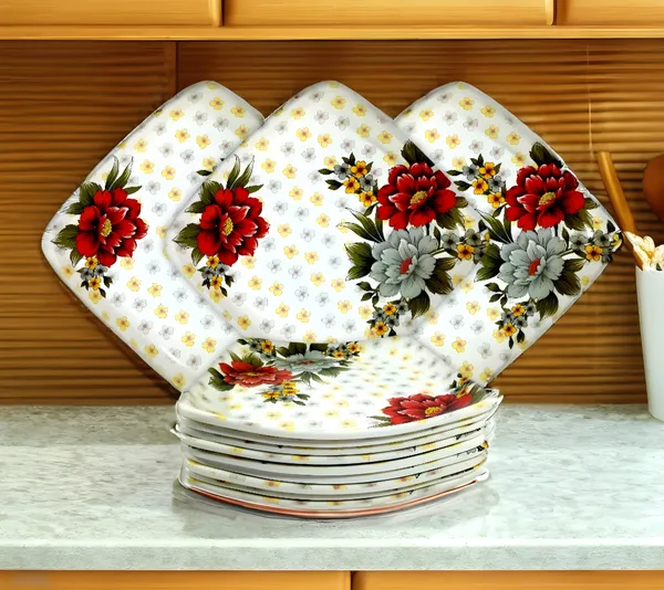 Multicolor_Melamine_Half_Plate_Set_Of_12_For_Snacks_&_More_-_The_Perfect_Plates_Set_For_Your_Home