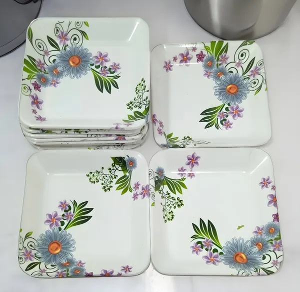 Multicolor_Set_Of_12_Melamine_Small_Square_Serving_Snacks_Plates_-_Lightweight_&_Easy_To_Clea