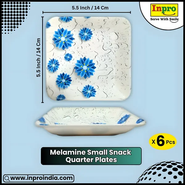 Multicolor_Melamine_Small_Quarter_Plates_Set_Of_6_-_Perfect_For_Dining,_Serving_And_Kitchen_Utensils