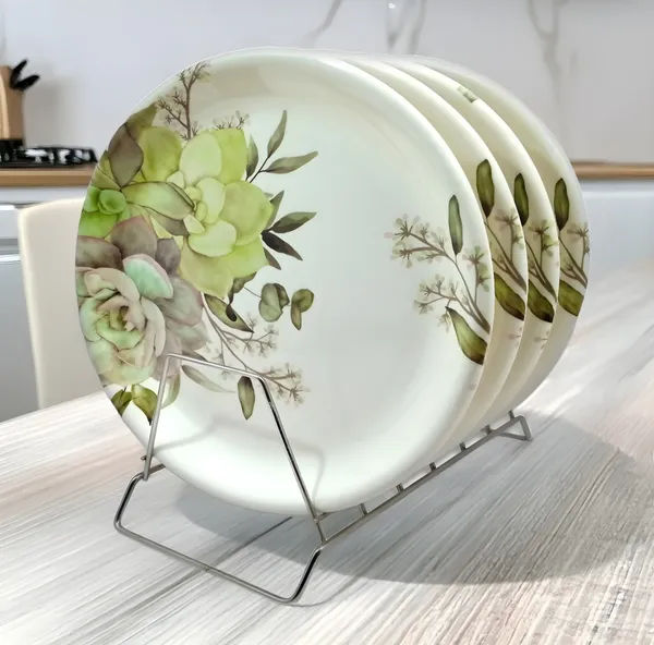 Multicolor_Upgrade_Your_Dinner_Experience_With_Our_Set_Of_4_Melamine_Round_Plates_-_Perfect_For_Kitchen