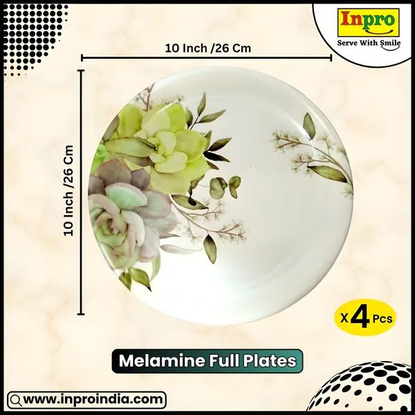 Multicolor_Upgrade_Your_Dinner_Experience_With_Our_Set_Of_4_Melamine_Round_Plates_-_Perfect_For_Kitchen