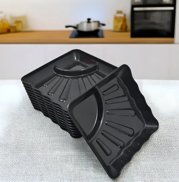 Black_Sectioned_Plastic_Platter_Set_Of_12_In_Black_Color-_Perfect_For_Dinner_Parties_&_Entertaining
