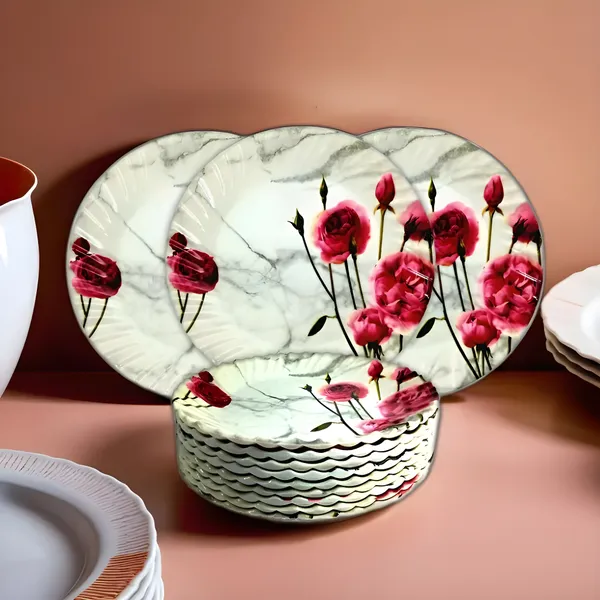 Multicolor_Melamine_Round_Serving_Half_Plates_Set_Of_12_-_Perfect_For_Kitchen_And_Dining