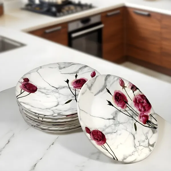 Multicolor_Melamine_Round_Serving_Half_Plates_Set_Of_12_-_Perfect_For_Kitchen_And_Dining