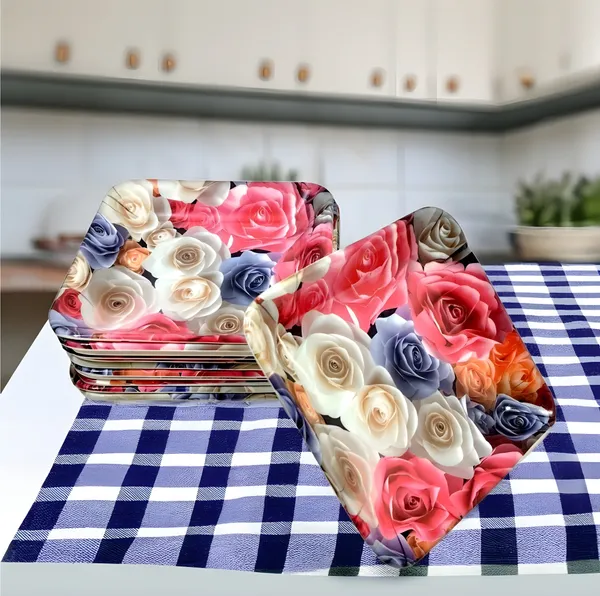 Multicolor_Set_Of_12_Melamine_Small_Serving_Snacks_Plates_-_Perfect_For_Dining,_Serving_And_Kitchen_Utensils