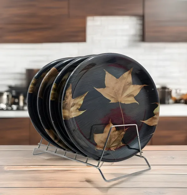 Black_Elegance_With_4-Piece_Melamine_Round_Dinner_Plates_-_Perfect_For_Dinner_And_Snacks