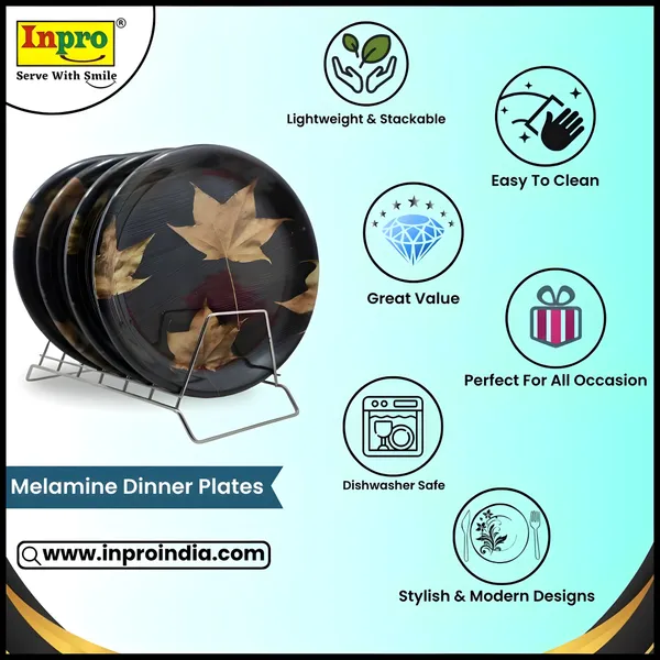 Black_Elegance_With_4-Piece_Melamine_Round_Dinner_Plates_-_Perfect_For_Dinner_And_Snacks
