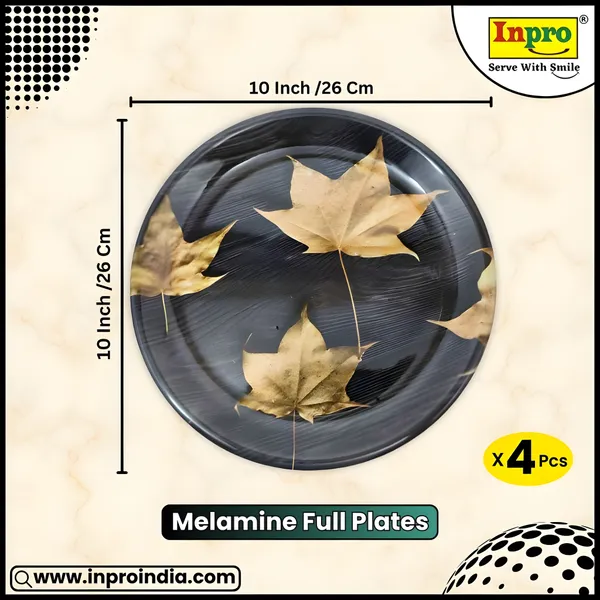 Black_Elegance_With_4-Piece_Melamine_Round_Dinner_Plates_-_Perfect_For_Dinner_And_Snacks