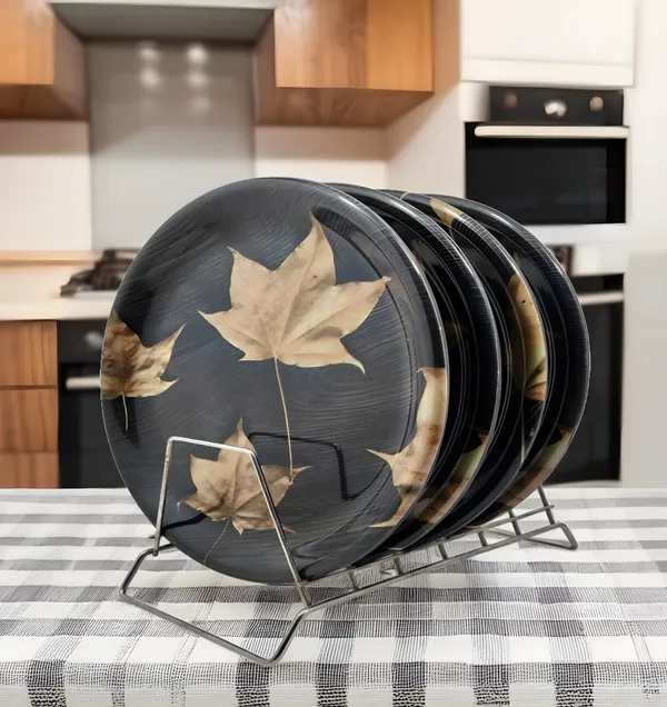 Black_Elegance_With_4-Piece_Melamine_Round_Dinner_Plates_-_Perfect_For_Dinner_And_Snacks