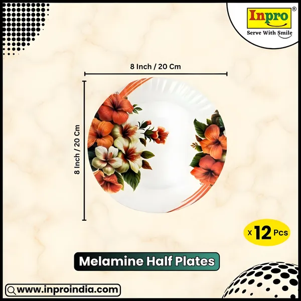 Multicolor_Elegant_Melamine_Round_Half_Plates_Set_(Pack_Of_12)_-_Perfect_For_Kitchen_And_Dining