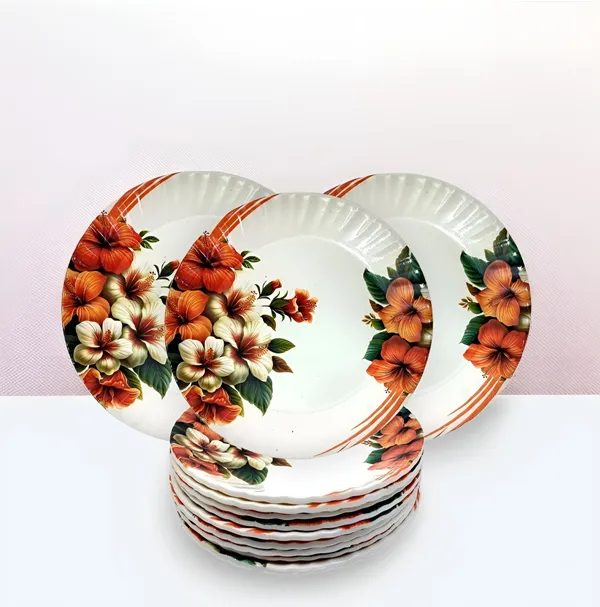 Multicolor_Elegant_Melamine_Round_Half_Plates_Set_(Pack_Of_12)_-_Perfect_For_Kitchen_And_Dining