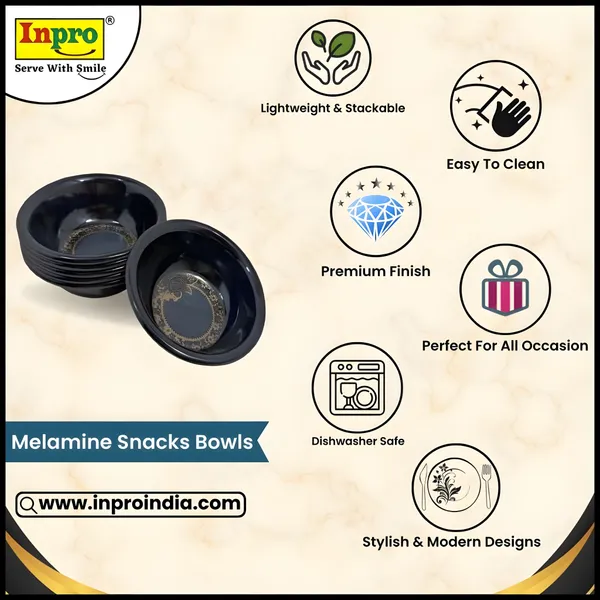 Black_Melamine_Round_Vegetable_Bowl_Set_Of_6_-_Ideal_For_Daily_Meals,_Perfect_For_Kitchen