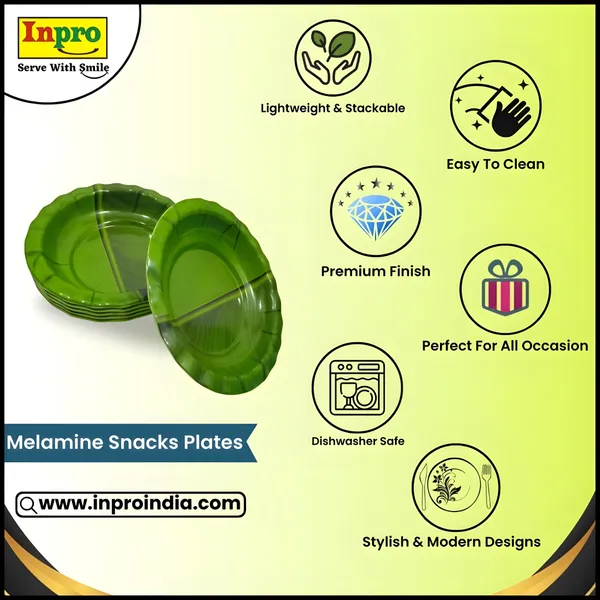 Green_Melamine_Small_Round_Plate_Set_Of_6_-_Perfect_For_Dining,_Serving_And_Kitchen_Utensils