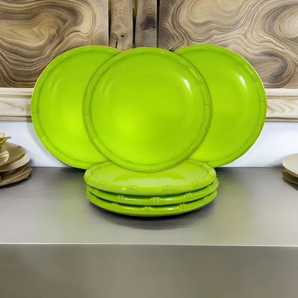 Green_6-Piece_Melamine_Round_Serving_Half_Plates_Set_-_Perfect_For_Snacks_And_Meals