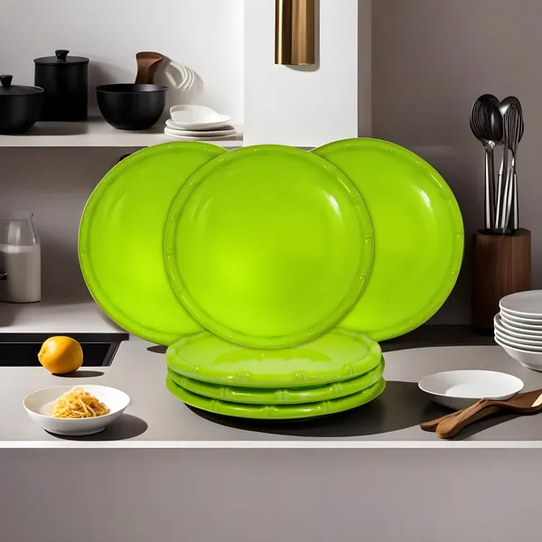 Green_6-Piece_Melamine_Round_Serving_Half_Plates_Set_-_Perfect_For_Snacks_And_Meals