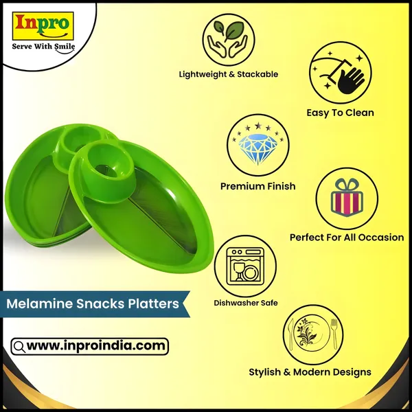 Green_Melamine_Small_Banana_Leaf_Print_Platters_Set_Of_6_-_Lightweight,_Long-Lasting_&_Dishwasher_Safe