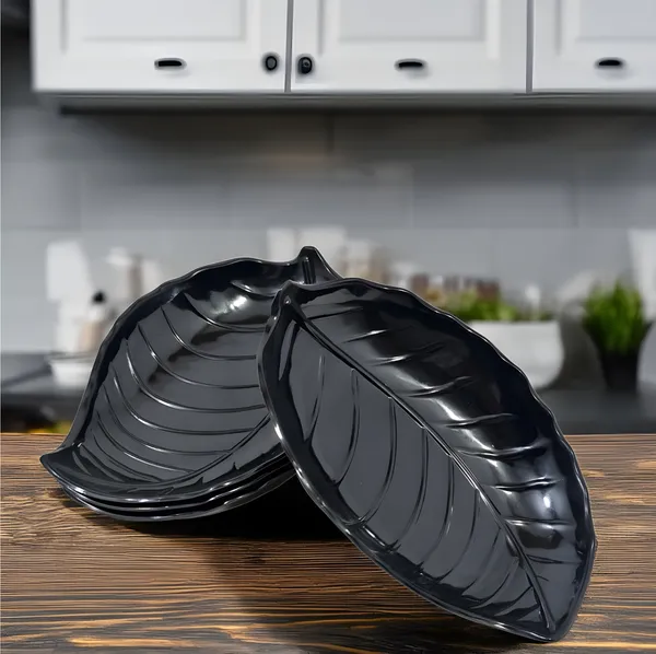 Black_Designer_Shape_Melamine_Serving_Snacks_Platter_Set_Of_4_-_Perfect_Addition_To_Your_Kitchen_Utensils