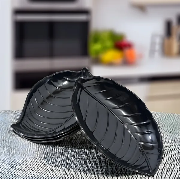 Black_Designer_Shape_Melamine_Serving_Snacks_Platter_Set_Of_4_-_Perfect_Addition_To_Your_Kitchen_Utensils