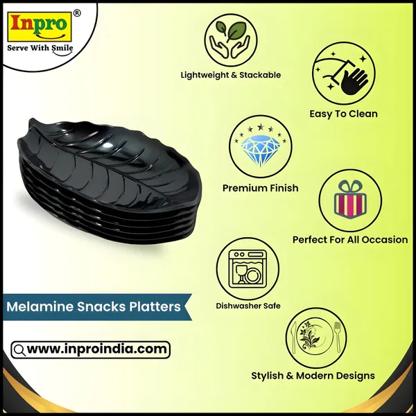 Black_Designer_Shape_Melamine_Serving_Snacks_Platter_Set_Of_4_-_Perfect_Addition_To_Your_Kitchen_Utensils