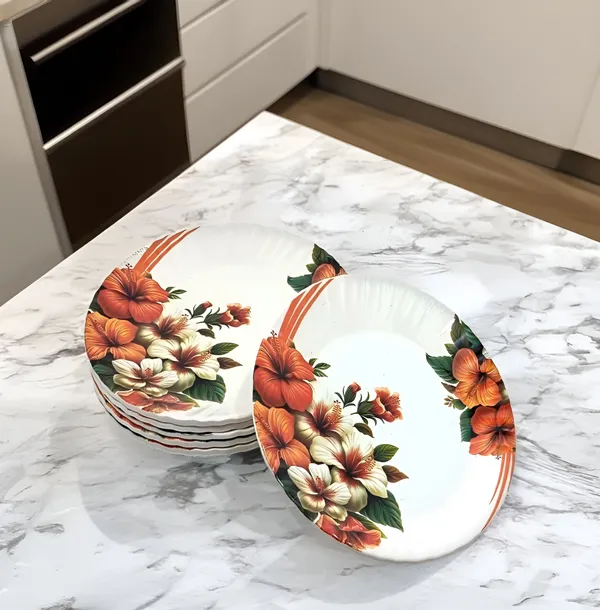 Multicolor_Melamine_Round_Half_Plates_Set_Of_6_-_Perfect_For_Snacks_And_Entertaining