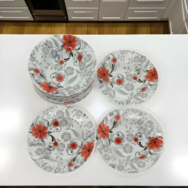 Multicolor_Melamine_Small_Round_Plates_Set_Of_12_-_Lightweight,_Long-Lasting_&_Dishwasher_Safe