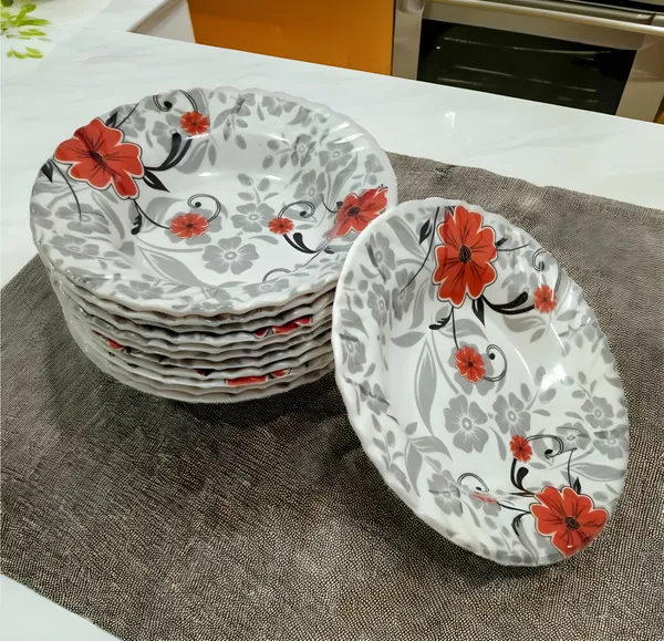 Multicolor_Melamine_Small_Round_Plates_Set_Of_12_-_Lightweight,_Long-Lasting_&_Dishwasher_Safe