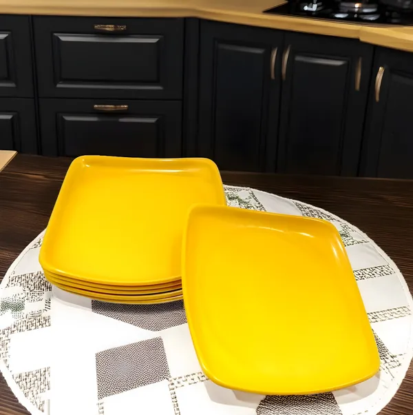 Yellow_Melamine_Square_Half_Plates_Set_(Pack_Of_6)_-_Perfect_For_Serving_Snacks_And_Meals_For_6