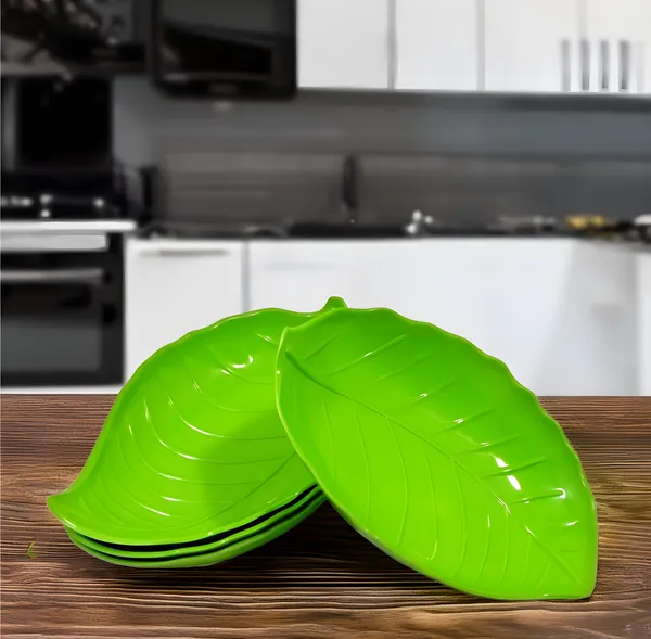 Green_Designer_Shape_Melamine_Serving_Snacks_Platter_Set_Of_4_-_Perfect_For_Dinner_Parties_&_Entertaining